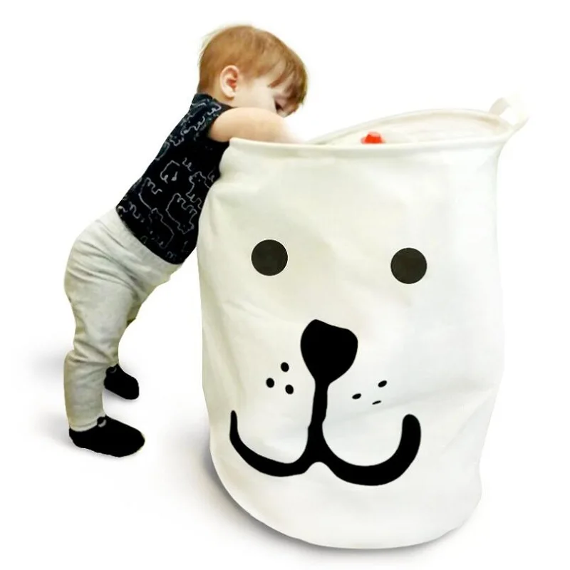 

Stand Laundry Basket Toy Storage Box Cartoon Kids Cotton Linen Bags for Children Room SN-179
