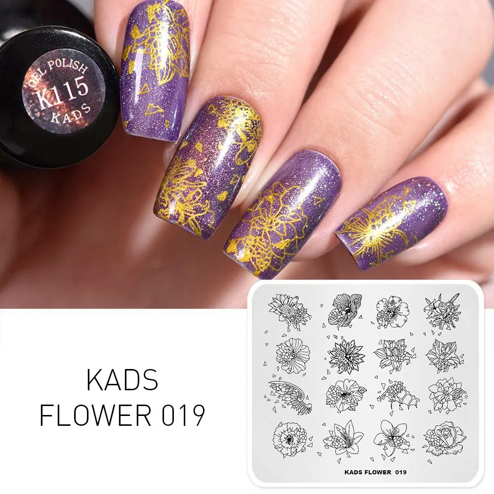 Flower 019 Стемпинг 42 вариантов дизайна Прохладное лето цветы мода изображения Пластины для стемпинга Штамп для ногтей Трафареты для ногтей для маникюра Стэмпинг Дизайн ногтей - Цвет: Flower 019