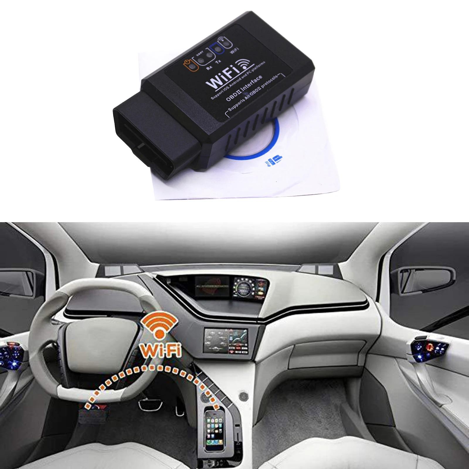 Wi-Fi OBD2 сканер беспроводной считыватель кодов автомобильный диагностический