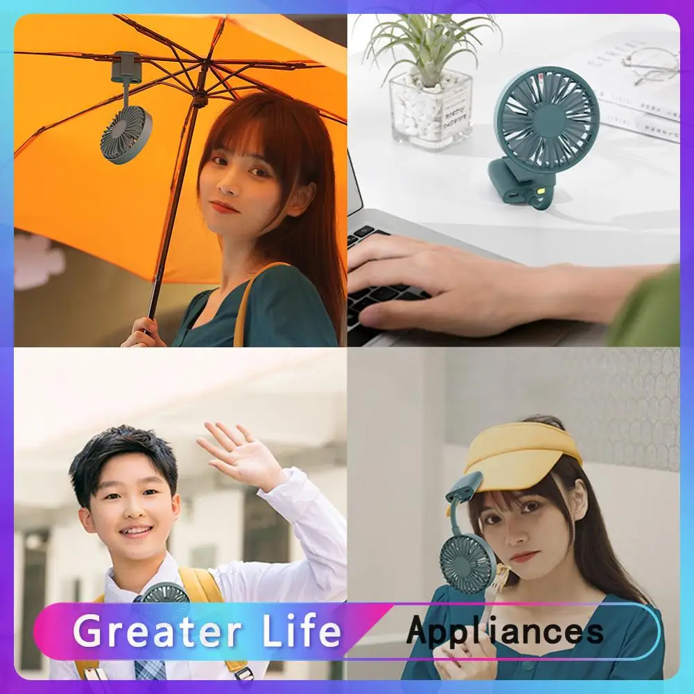 

USB Mini Clip-on Fan Portable Travel Desktop Fans Adjustable Speed Small Air Conditioning Air Cooler Ventilator