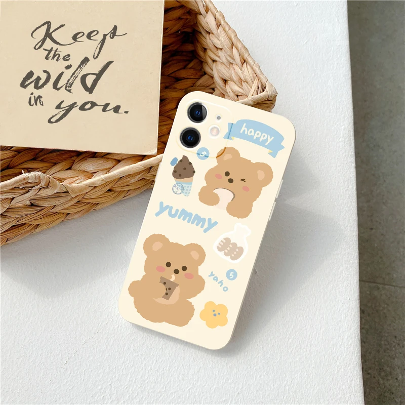 cute bear pattern smart phone case for vivo s1 pro z1 pro y93 v21e y20 20i 12s v17 v19 silicone back cover free global shipping