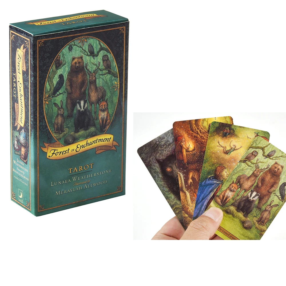 

78pcs Forest Of Enchantment Oracle Card Deck English Tarot Card Deck Guidebook Card Table Card Game Magical Fate Divination Card