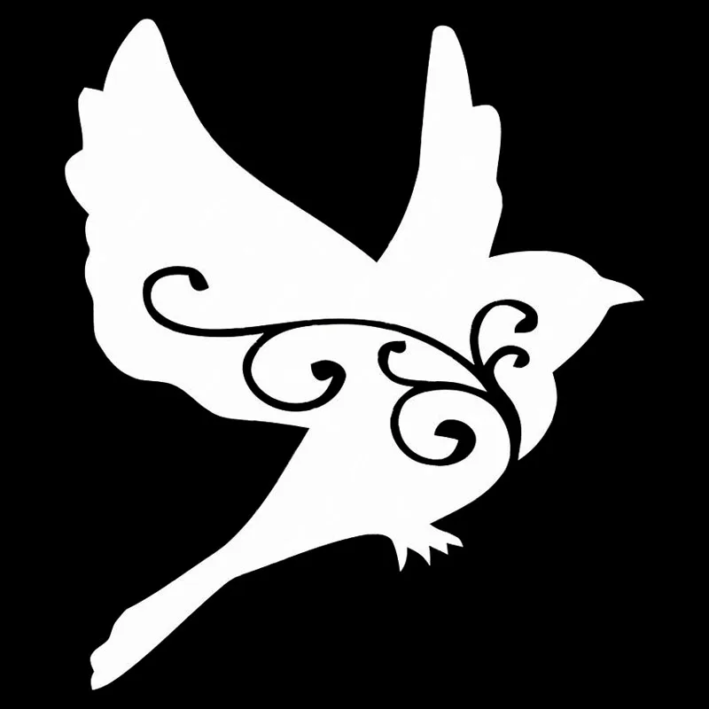 

Art Pattern Bird Cute Decals High Quality Car Window Decoration Personality Pvc Waterproof Decals Black/white, 15cm*13cm