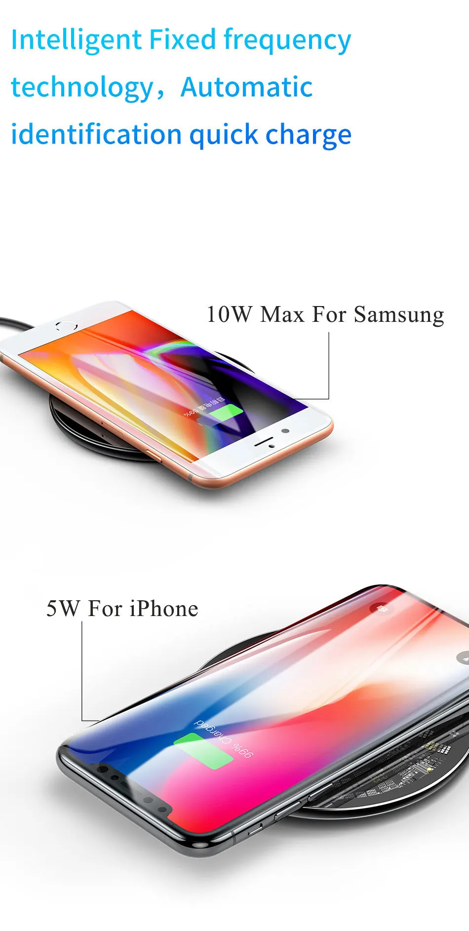 Тонкое Беспроводное зарядное устройство Baseus для iPhone X Xs Max samsung S9 Note9, стеклянная панель, видимое Беспроводное зарядное устройство для телефона Xiaomi MI9