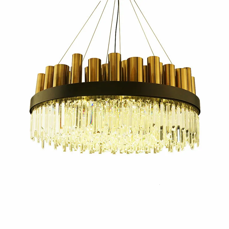 Роскошный позолоченный светодиодный подвесной светильник в стиле пост модерн