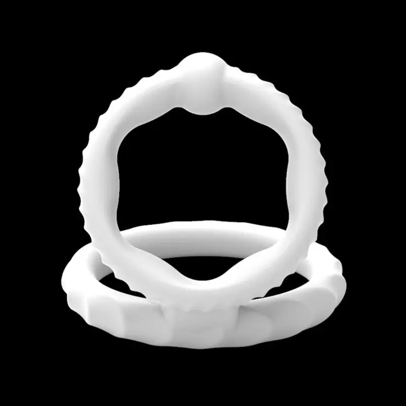 Силиконовое двойное кольцо для пениса премиум-класса растягивающееся более