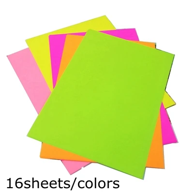 80sheets Цветная бумага А4 ручная оригами детская смешанная красная и черная цветная фотокопировальная бумага 80 г флюоресцентная печать бумаги - Цвет: 80sheets