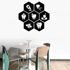 Зубная Наклейка на стену для стоматолога клиника забота о здоровье зубная паста уход за зубами Декор интерьера виниловые наклейки на окна сотовая роспись