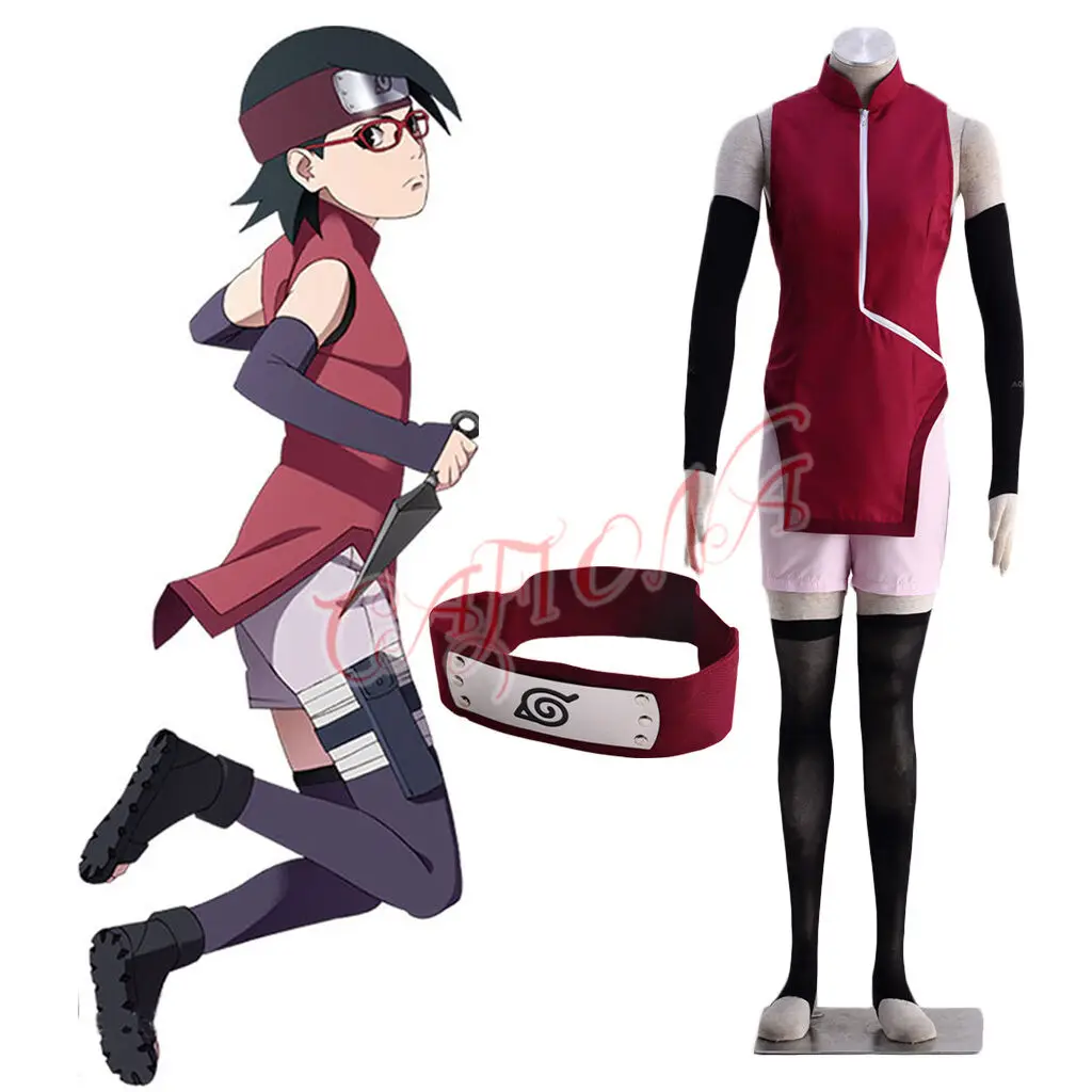 Hot Halloween Costumes for Women Sarah Uchiha BORUTO Cosplay Costume Adult and Kids Anime Outfits Pluse Size |