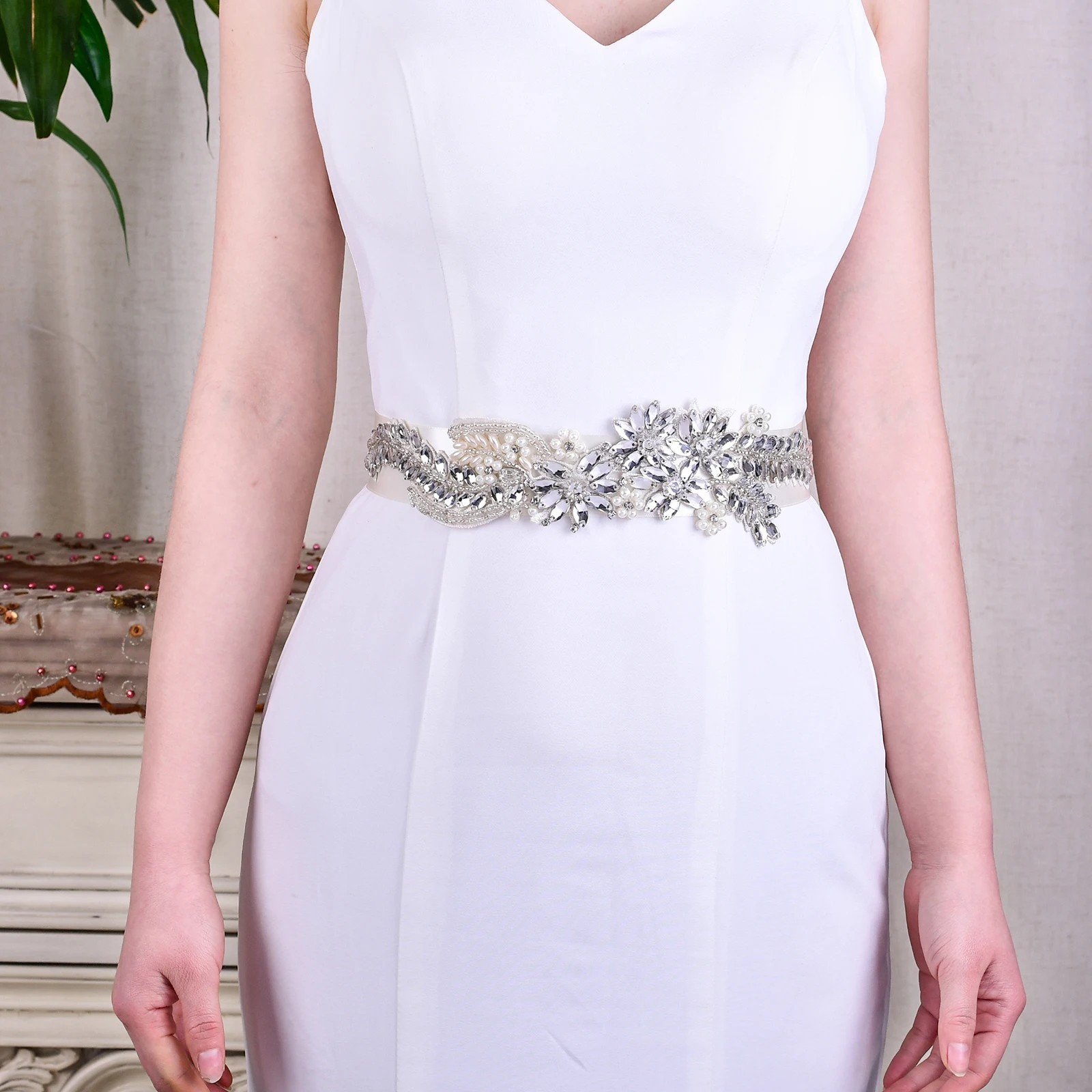 

Ivory Dress Belt Rhinestone Wedding Belts for Women Champagne Sash for Wedding Dress Accessories Rhinstone Belt Formal Belt