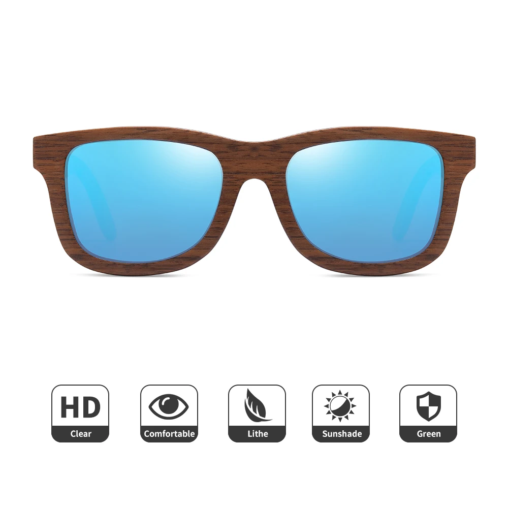

EZREAL Brand Wooden Fashion 100%Handmade Walnut Wooden Men Sunglasses Polarized Sun Glasses Women UV400 Mirror Eyewear