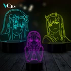 Ночник VCity DARLING in the FRANXX 02 zero two, 3D, аниме, подарки для девочек, декор для спальни, мультяшный ночник, светодиодный светильник, настольная лампа
