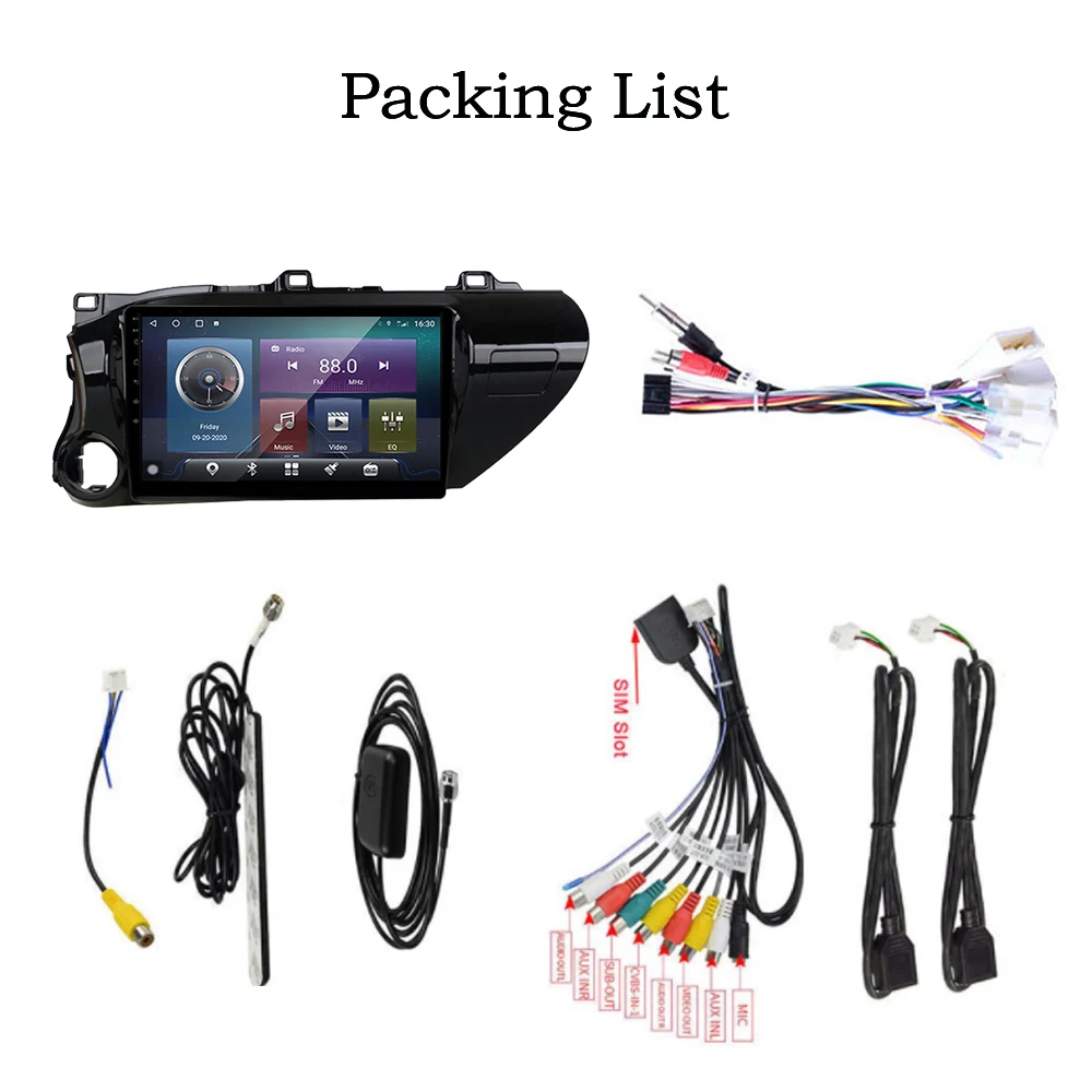 

QNavi Android 10.0 Car Radio Navigation GPS Autoradio For Toyota Hilux Pick Up AN120 2015 - 2020 Left Hand Drive TMPS No DVD USB