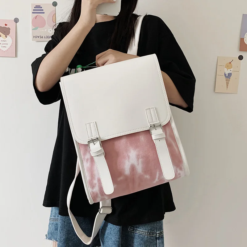 

Женский рюкзак из искусственной кожи в стиле Харадзюку, модная дамская школьная сумка, вместительный портативный дорожный ранец для девоче...