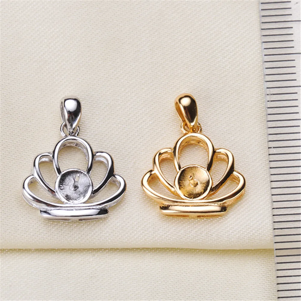 

Circle Pendant Hat Holder S925 Sterling Silver Pearl Pendant Settings Women DIY Handmade Jewelry Findings No Pearl No Chain