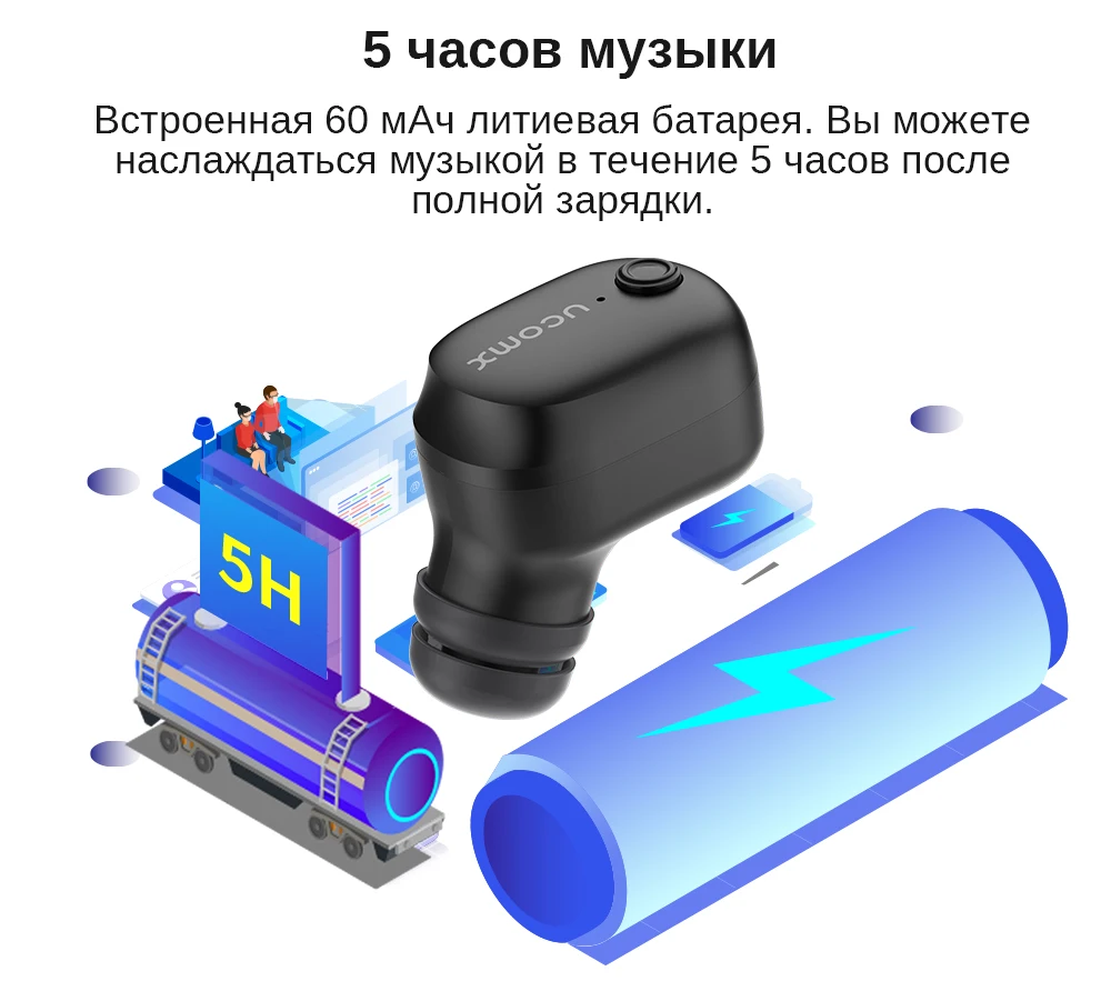 DACOM U7 TWS Bluetooth наушники настоящие Беспроводные наушники с микрофоном мини в ухо монитор громкой связи наушник для iPhone samsung huawei