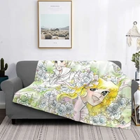 candy candy cute girl blanket flannel autumnwinter japanese anime lightweight throw blankets for bed office bedspreads