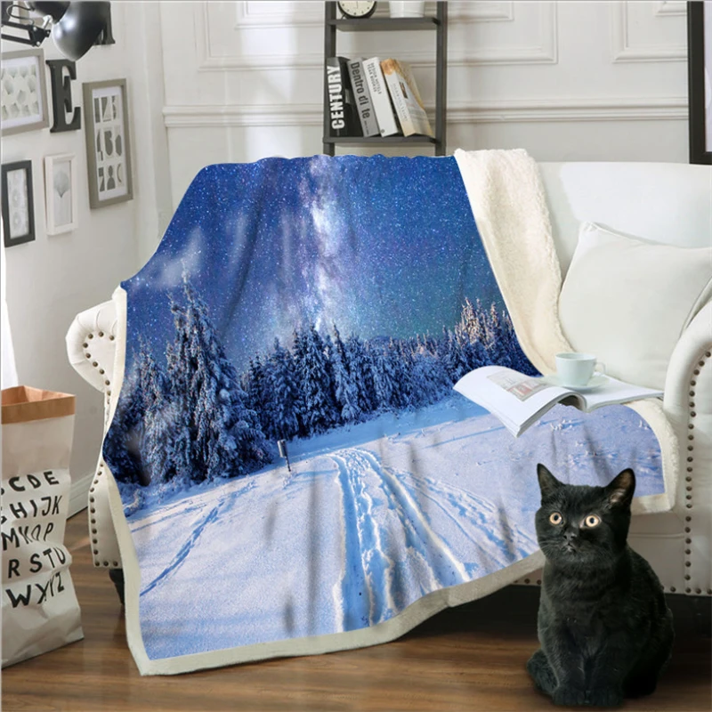 Рождественские украшения для дома зимнее одеяло 3D цифровая печать диван сказка