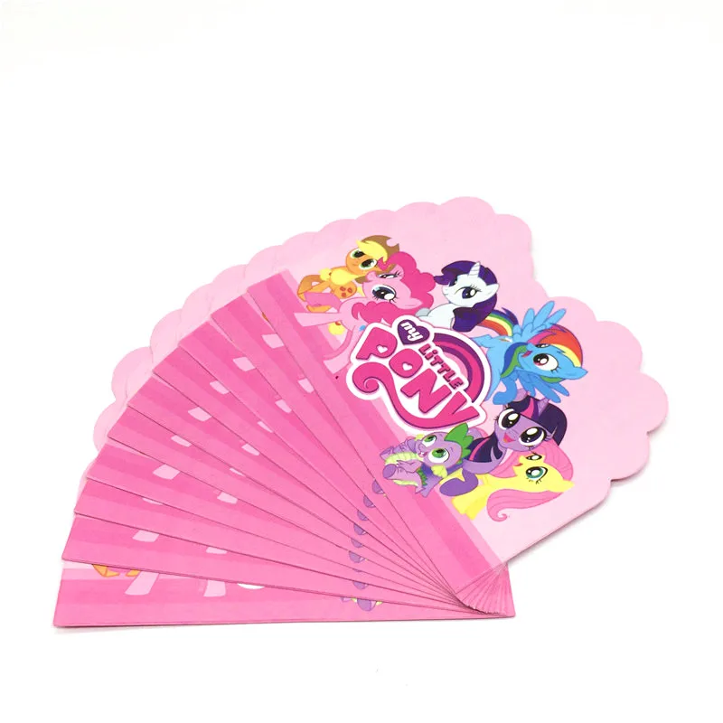 106 шт./лот My Little Pony бумажные Детские принадлежности для вечеринки в честь Дня рождения, свадьбы, украшения для детского душа, одноразовые чашки, наборы тарелок