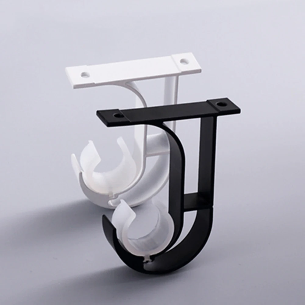 2Pcs Aluminum Alloy Single/Double Curtain Pole Bracket Drape Rod Track Holder 2019 | Дом и сад