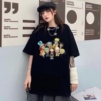 2021 summer new ins womens printed t shirt harajuku style loose one piece straw hat tops graphic tee