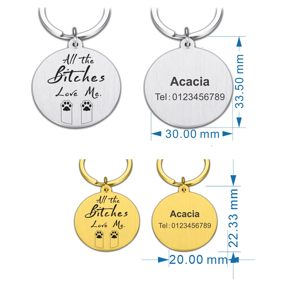 

Dog ID Tags Personalized Engraved Stainless Steel Cat Dog Puppy Pet Id Name Collar Tag Pendant Pet Accessories Pendant Supplies