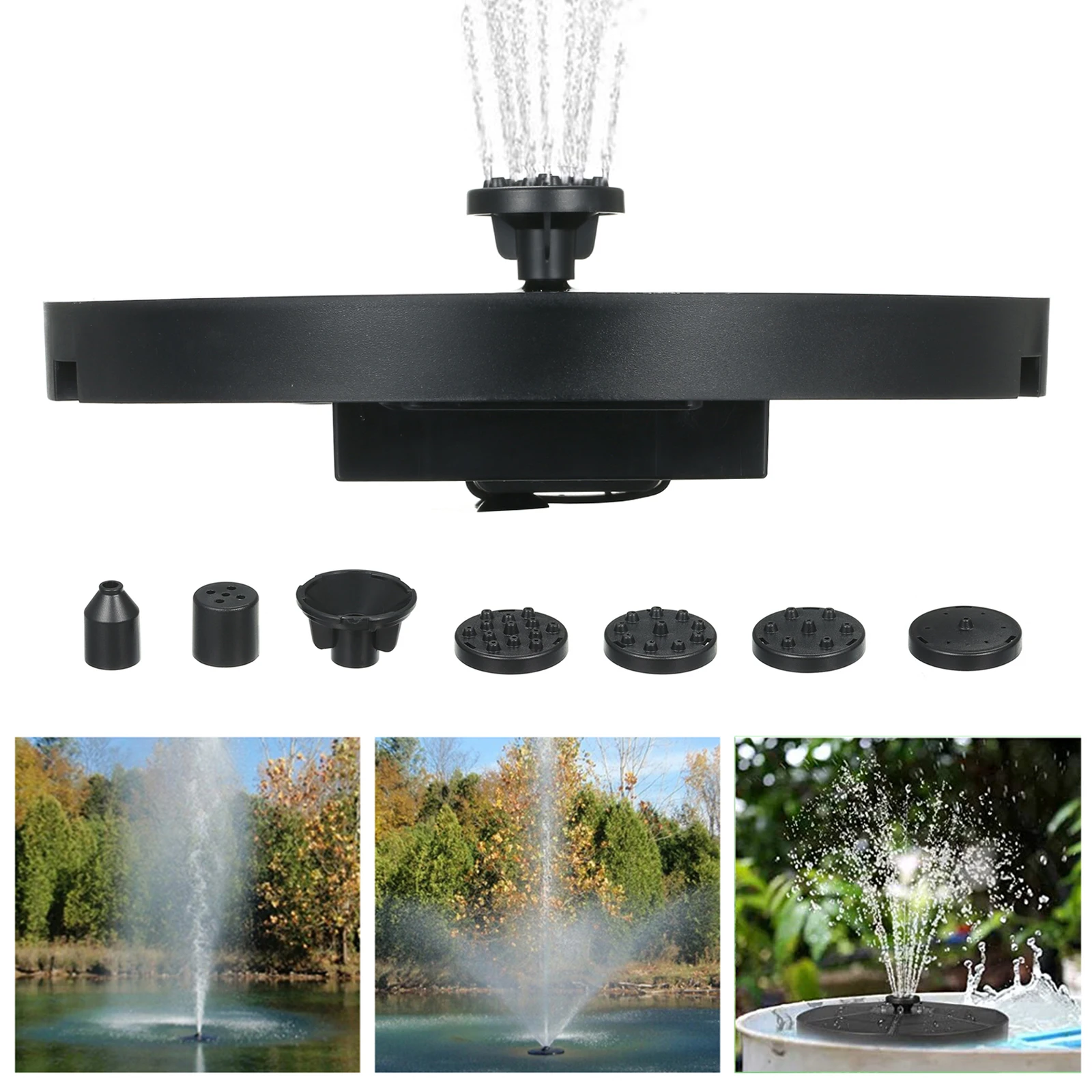 

Solar LED Lights Fountain Water Pump for Bird Bath Pond Pool Landscape