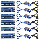 6 шт. 006C PCIe 1x до 16x Экспресс Райзер карта графический pci-e Райзер удлинитель 60 см USB 3,0 кабель SATA до 6 контактов питания для майнинга BTC