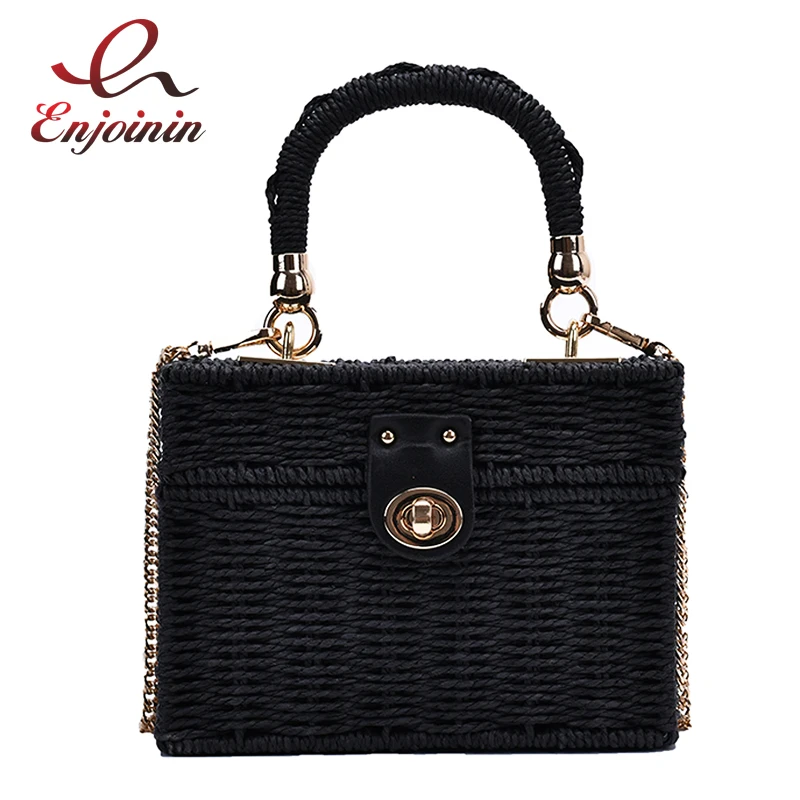 Соломенная коробка Дизайн Повседневная модная женская сумка для отдыха на плечо