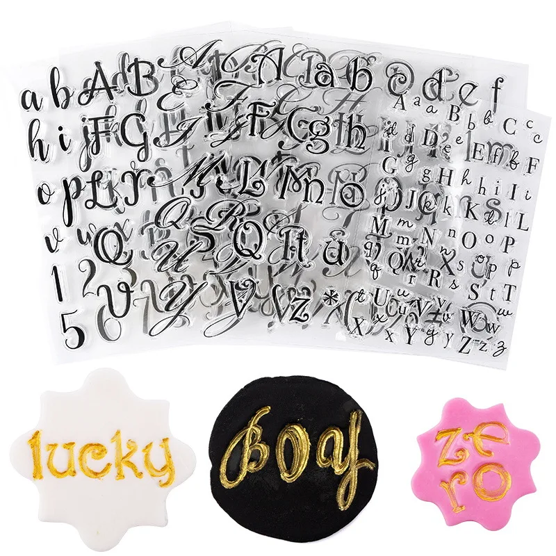 

DIY 3D Alphabet Letters Cake Embosser Mold Silicone Mold Cookies Biscuit Fondant Stamp Cake Tools Baking Decorating Accessories