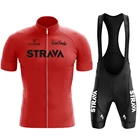 Красные комплекты для велоспорта Strava, летняя велосипедная одежда, дышащие комплекты для горного велоспорта, одежда для велоспорта, летние комплекты для триатлона