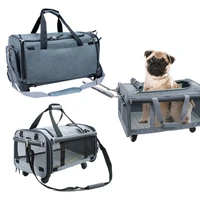 dog stroller carrier bag cat small dog transport backpack detachable universal wheel pet carrying box folding travel dog bag