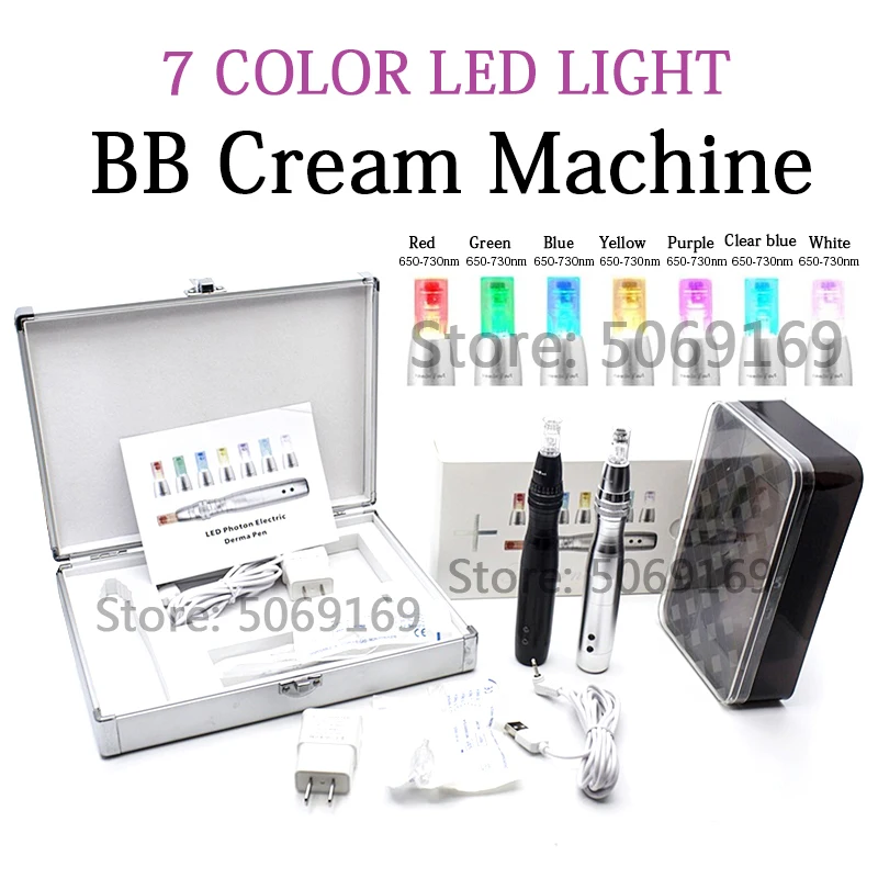 

Wireless 7 Color Led BB Cream Glow Machine Pen For Nano Microneedle BB Cream ampoule Implant device brighten Acne whitening skin