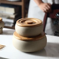 creative ceramic round storage jar with lid household snack storage box kitchen food storage jar household storage supplies