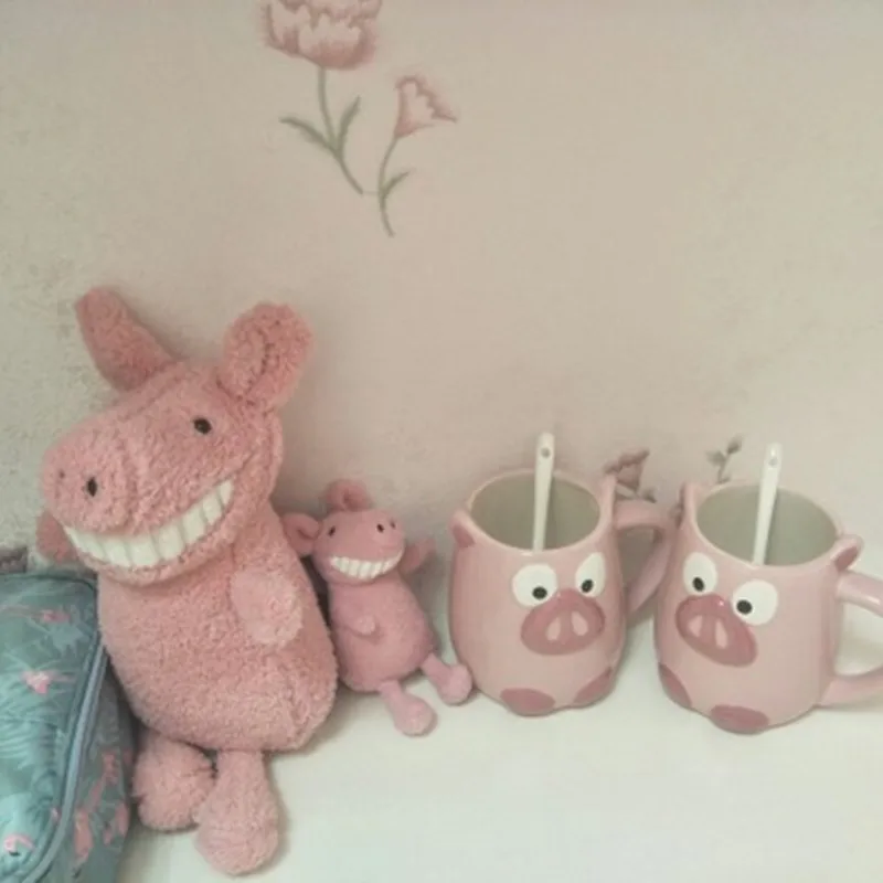 Керамическая кофейная кружка с изображением Милого Розового поросенка 450 мл