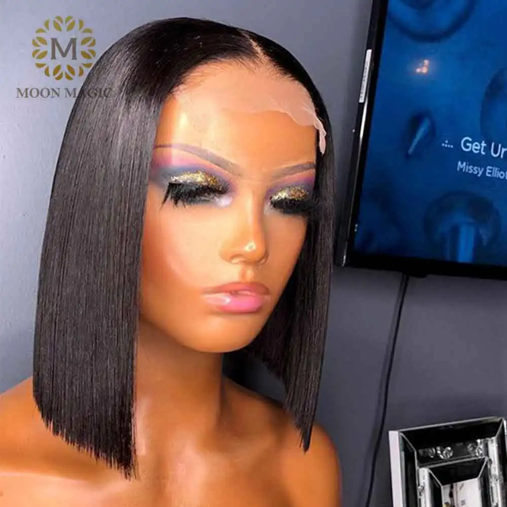 Прозрачные кружевные парики кожи расплава короткие из человеческих волос