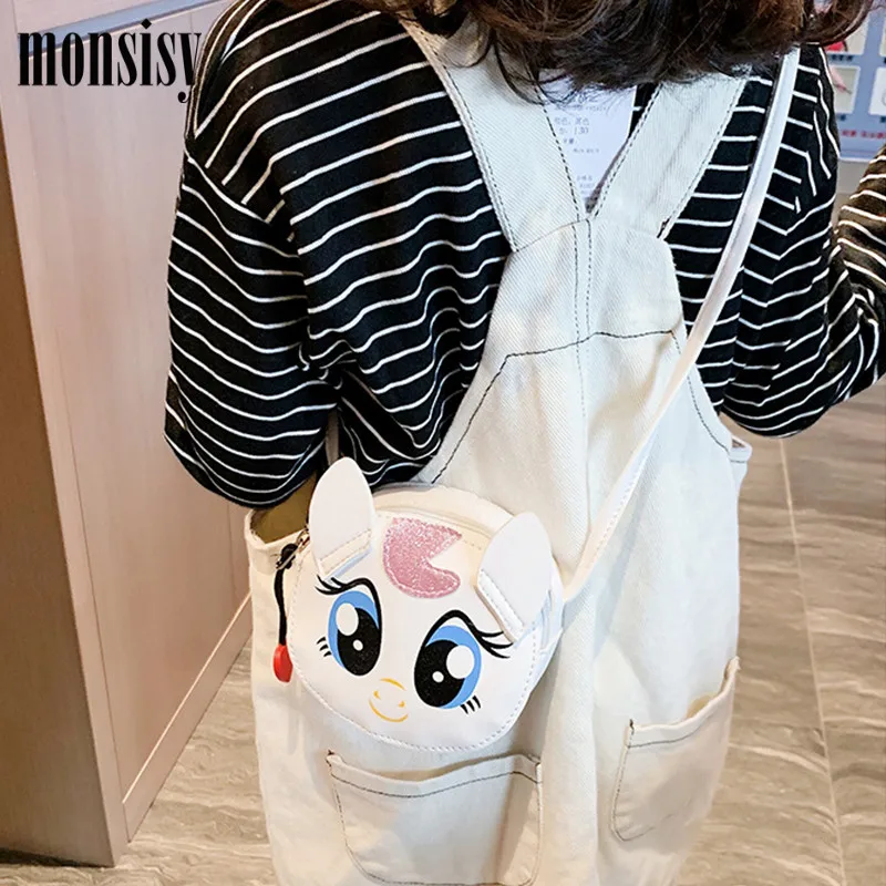 Monsisy Детский кошелек для монет, кошелек из искусственной кожи, сумки через плечо для девочек, милые Мультяшные сумки, детские сумки-мессенджеры, кошелек для монет, кошелек Bolsa