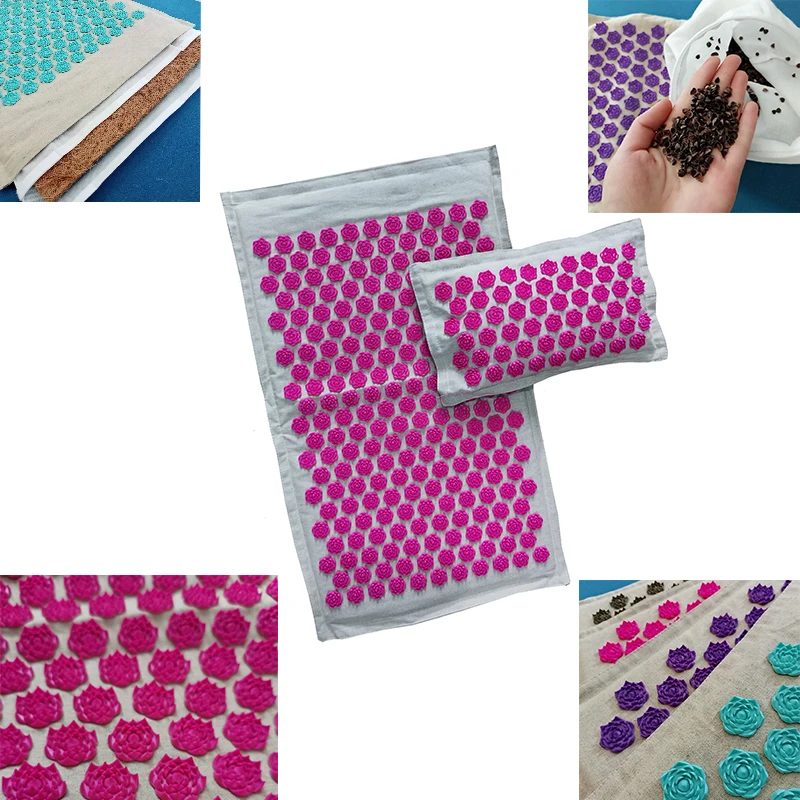 

Nature Linen Coconut Palm Massage Yoga Mat 74*44cm Acupuntura Acupresion Massage Accupressure Acupuncture Spike Cushion