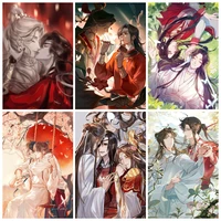 anime tian guan ci fu 5d diamond painting xie lian hua cheng heaven officials blessing embroidery cross stitch home decor gifts