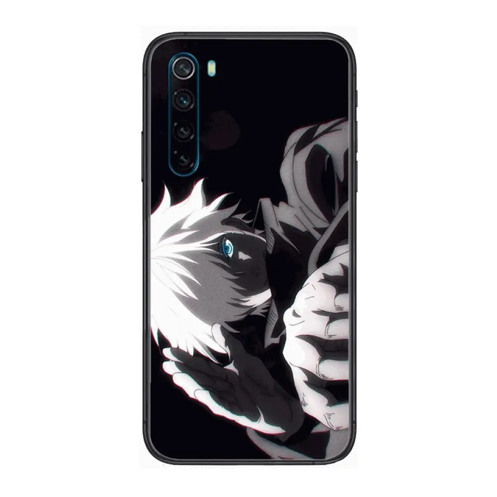 

Anime Gojo Satoru case cartoon Phone Case For XiaoMi Redmi Note 9S 8 7 6 5 A Pro T Y1 Anime Black Cover Silicone Back Pretty