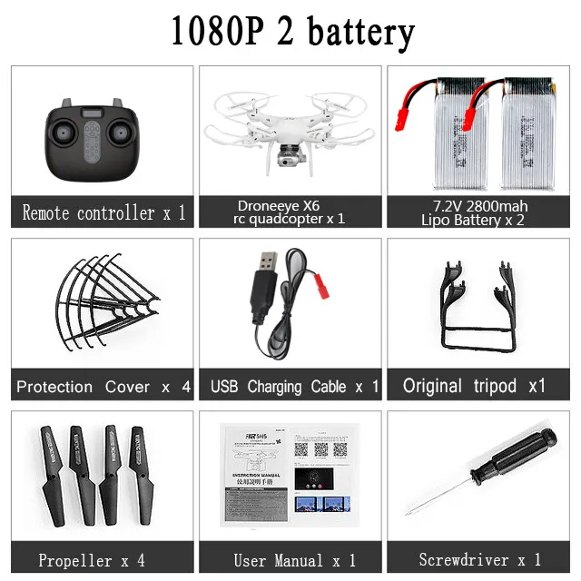 white 1080P 2Battery Радиоуправляемый Дрон Квадрокоптер с 1080P Wifi FPV Вертолет камеры 20-25 мин Время полета Профессиональный Дрон 720p Квадрокоптер Дрон - Цвет: white 1080P 2Battery