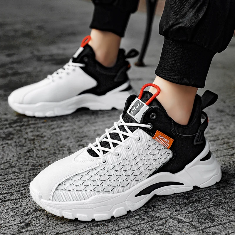 

2021 Sneakers For Men Flying Woven Knit Mesh Gradient Color Sports Shoes Breathable Athletic Running Walking Gym Shoes 3 Colors
