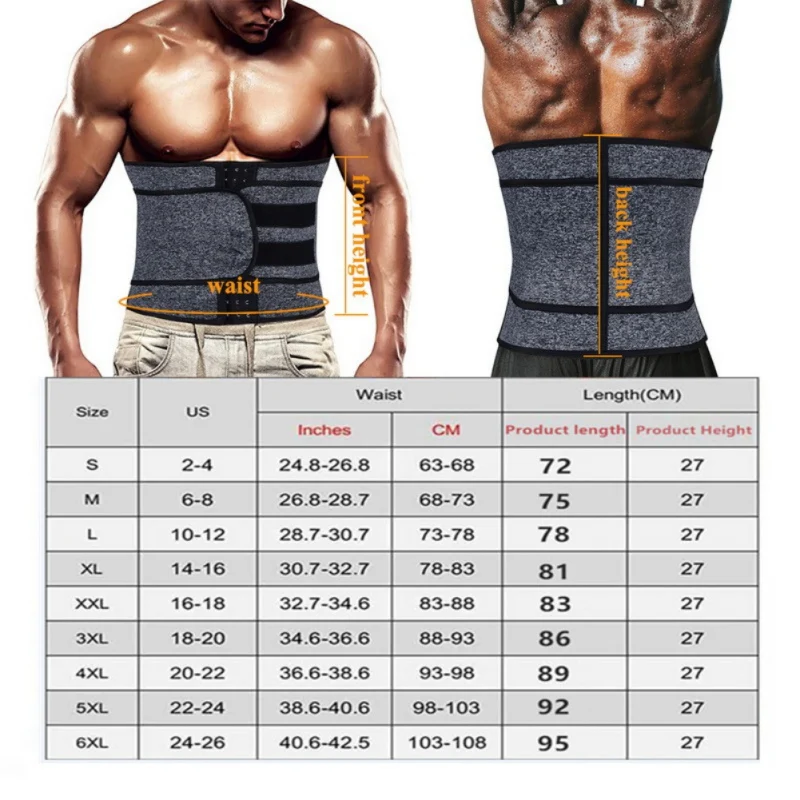 

Men's Breasted Sports Fitness Abdomen Waist Body Shaping Belt High Elastic Firm Control Waist Trimmer Cincher