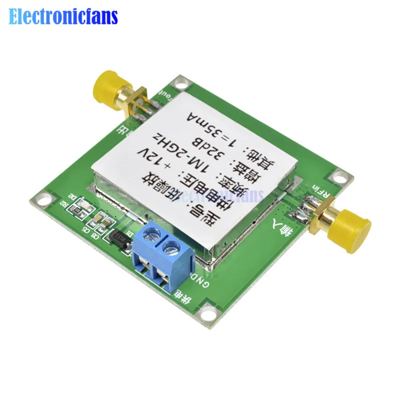 0 01 2000 МГц 2 ГГц 32 дБ DC широкополосный малошумный усилитель LNA РЧ VHF HF 12V с защитной