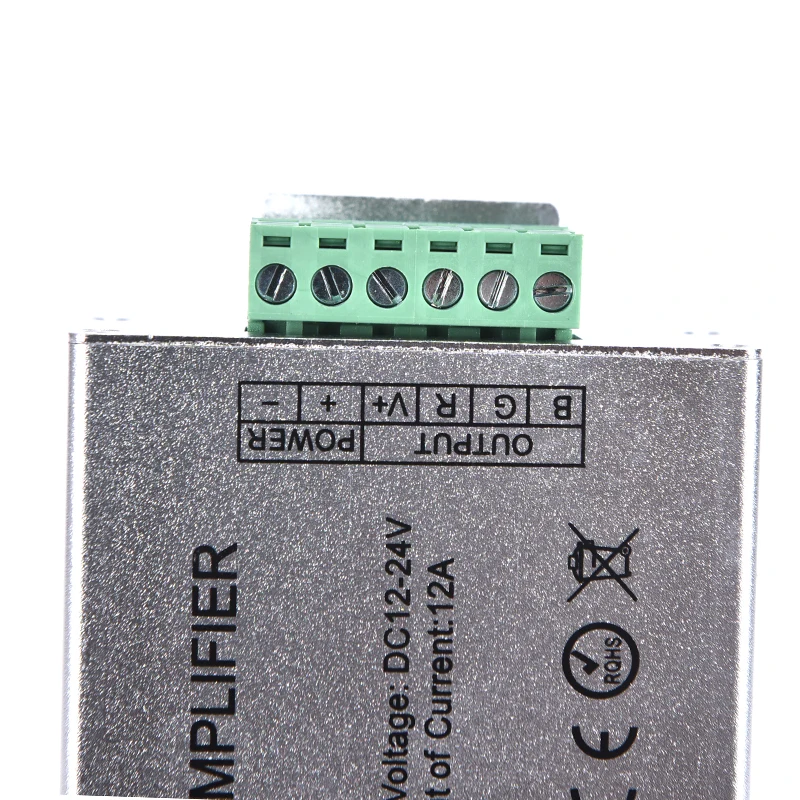 

DC 12-24V LED RGB Amplifier for RGB LED Strip Power Repeater Console Controller Aluminum HELTC Rohs -