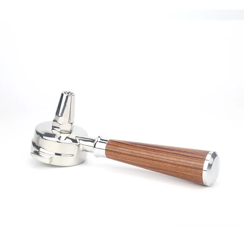 Portafiltro de t&eacute; sin fondo para Expobar/Rocket/E61, filtro de elaboraci&oacute;n de cerveza de una boquilla, accesorios de madera maciza, 58mm-4
