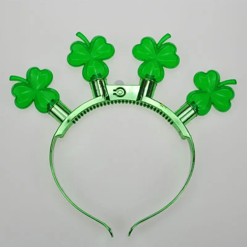 

1000pcs St Patrick's Day Clover Headband Headdress with LED Light Holiday Costume Props