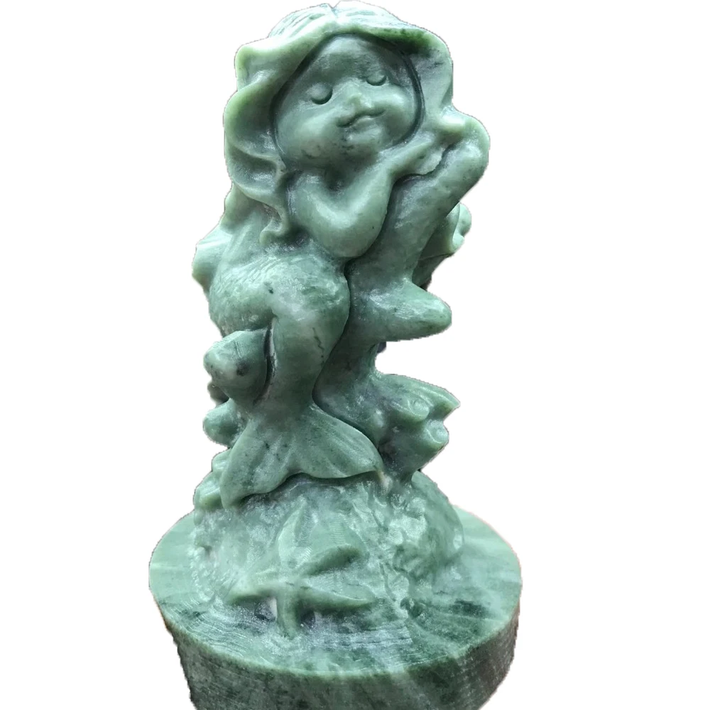 

Резная кварцевая статуя русалки из натурального кристалла ручная резьба ангел лечебный минеральный домашний Декор Рождественский подарок