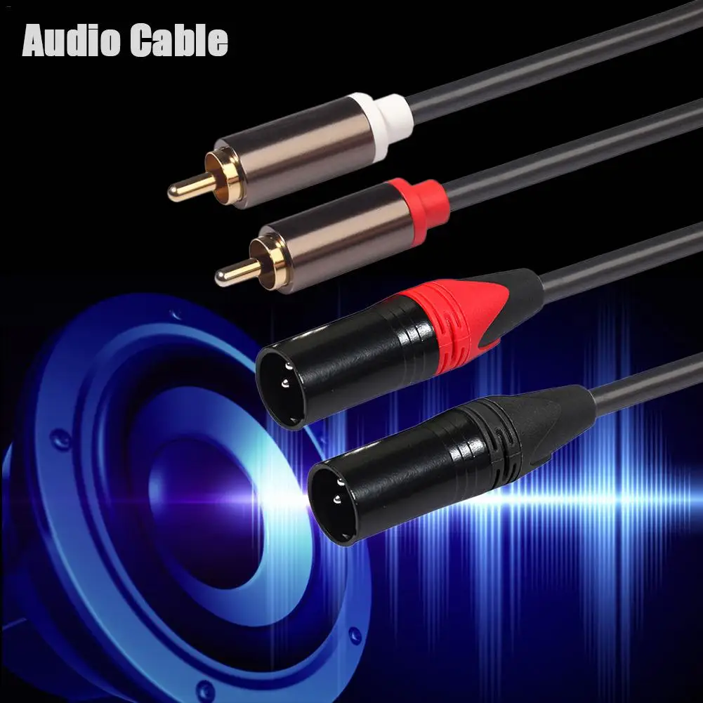 2RCA двойной XLR Мужской Аудио кабель двухрядный ПВХ провод подходит для