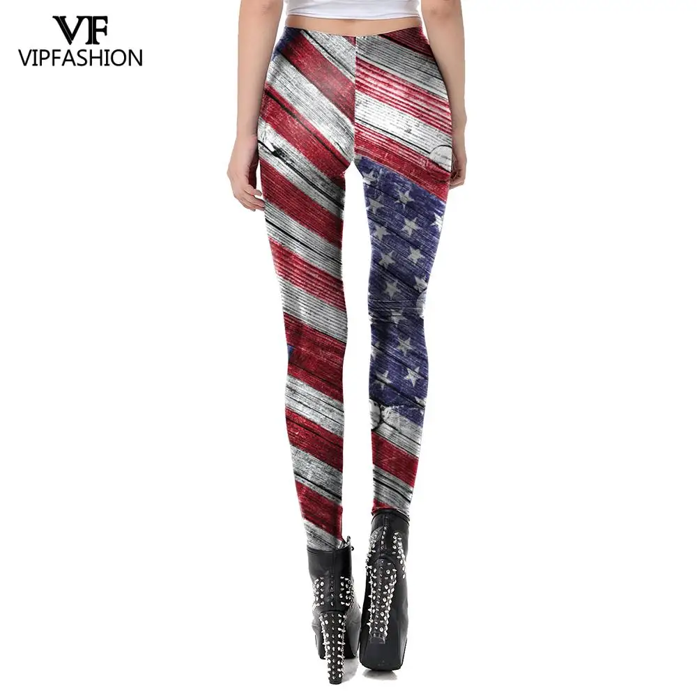 VIP модная летняя Стиль женские леггинсы для фитнеса с принтом американского